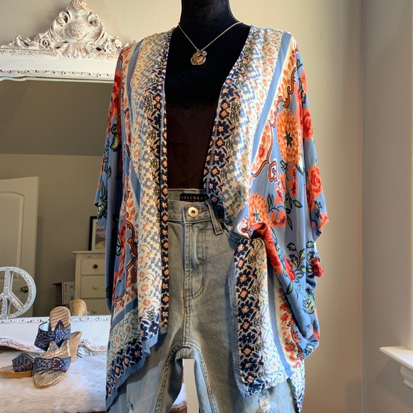 Blue Rain Accessories - Blue Rain Open Front Dolman Sleeve Kimono Size Lg